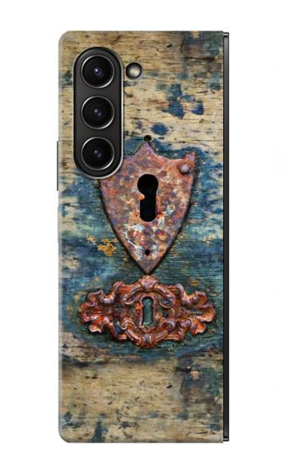 W3955 Vintage Keyhole Weather Door Hard Case For Samsung Galaxy Z Fold 5