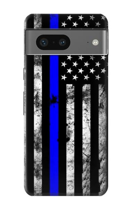 W3244 Thin Blue Line USA Hard Case and Leather Flip Case For Google Pixel 7a