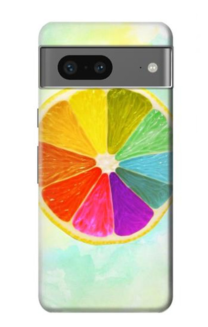 W3493 Colorful Lemon Hard Case and Leather Flip Case For Google Pixel 7a