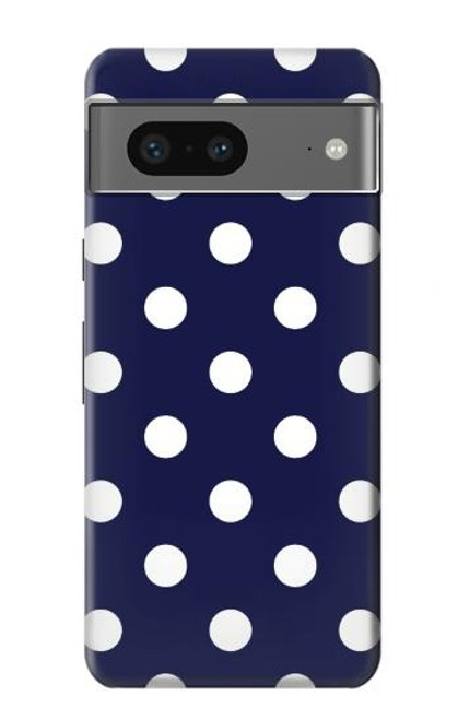 W3533 Blue Polka Dot Hard Case and Leather Flip Case For Google Pixel 7a