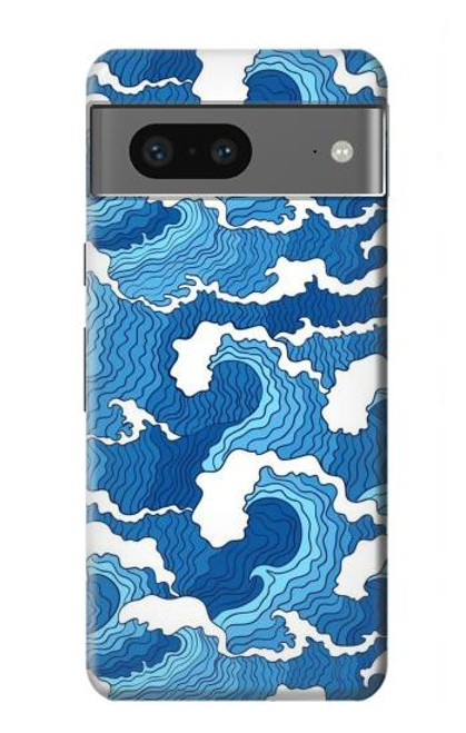 W3901 Aesthetic Storm Ocean Waves Hard Case and Leather Flip Case For Google Pixel 7a