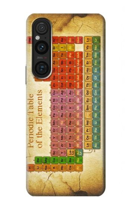 W2934 Vintage Periodic Table of Elements Hard Case and Leather Flip Case For Sony Xperia 1 V