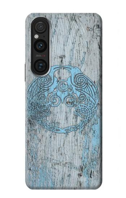 W3829 Huginn And Muninn Twin Ravens Norse Hard Case and Leather Flip Case For Sony Xperia 1 V