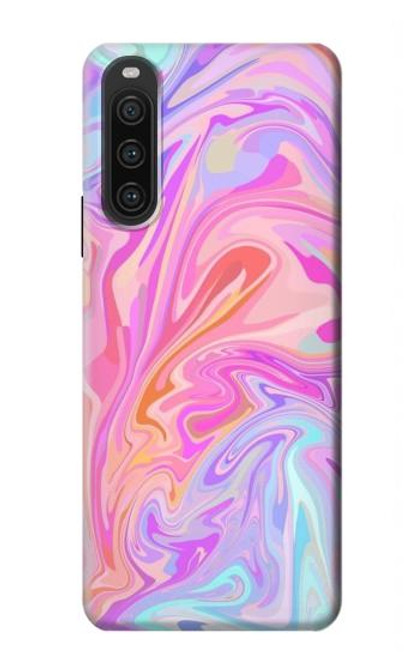 W3444 Digital Art Colorful Liquid Hard Case and Leather Flip Case For Sony Xperia 10 V