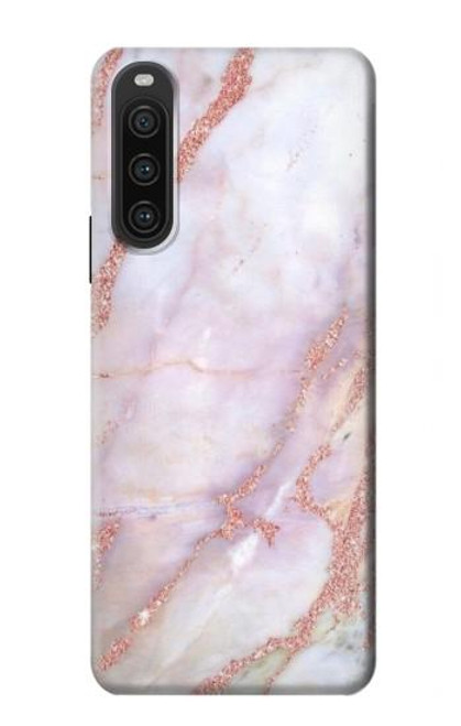 W3482 Soft Pink Marble Graphic Print Hard Case and Leather Flip Case For Sony Xperia 10 V