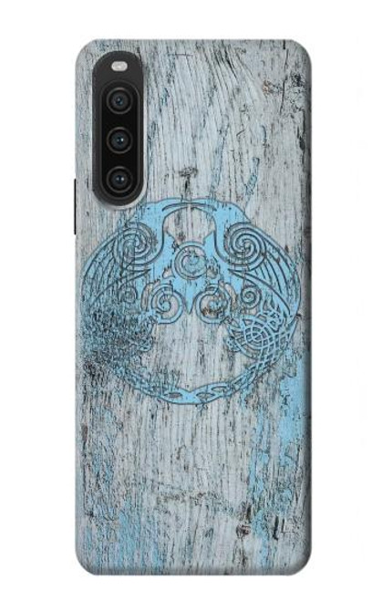 W3829 Huginn And Muninn Twin Ravens Norse Hard Case and Leather Flip Case For Sony Xperia 10 V