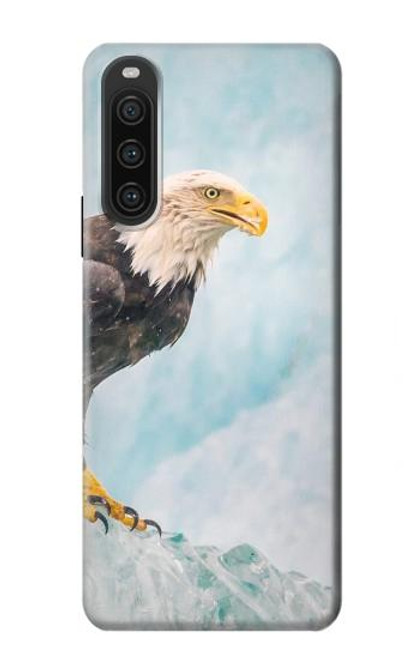 W3843 Bald Eagle On Ice Hard Case and Leather Flip Case For Sony Xperia 10 V