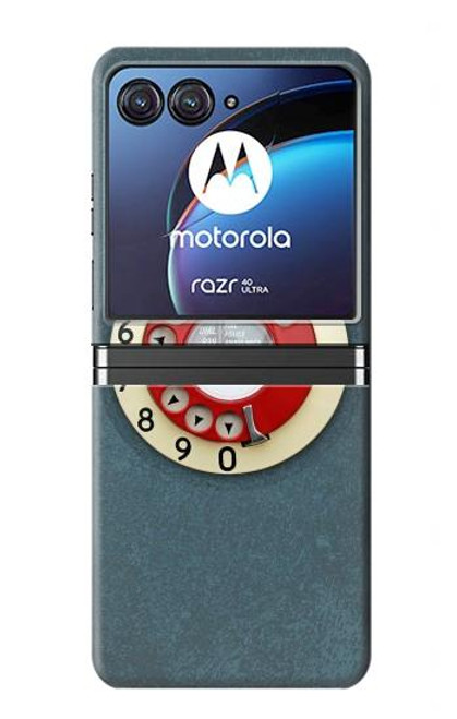 W1968 Rotary Dial Telephone Hard Case For Motorola Razr 40 Ultra