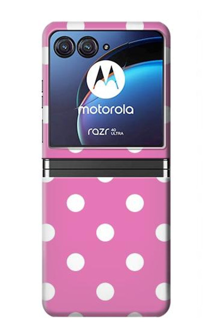 W2358 Pink Polka Dots Hard Case For Motorola Razr 40 Ultra