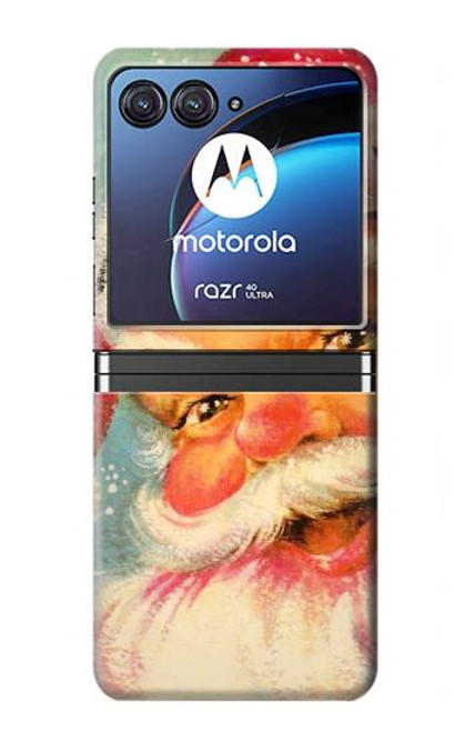 W2840 Christmas Vintage Santa Hard Case For Motorola Razr 40 Ultra