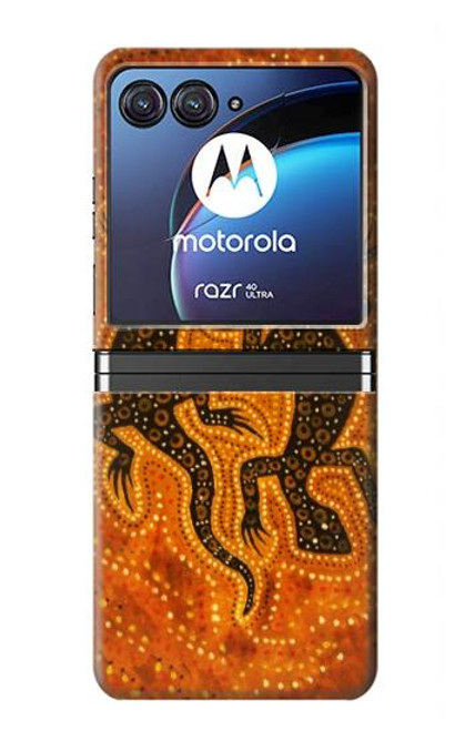 W2901 Lizard Aboriginal Art Hard Case For Motorola Razr 40 Ultra