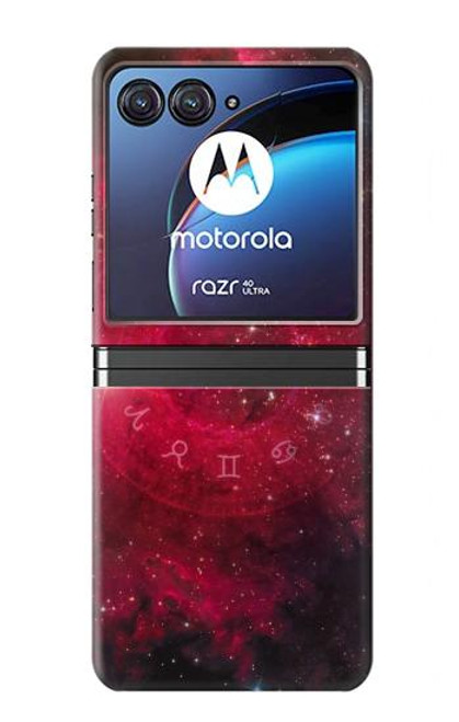 W3368 Zodiac Red Galaxy Hard Case For Motorola Razr 40 Ultra