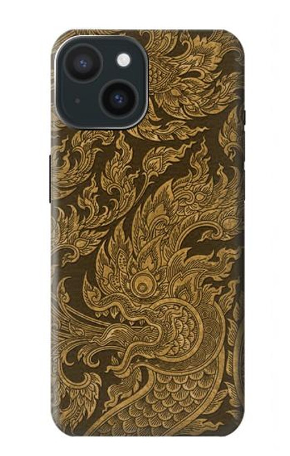 W3382 Thai Art Naga Hard Case and Leather Flip Case For iPhone 15