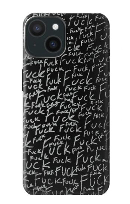 W3478 Funny Words Blackboard Hard Case and Leather Flip Case For iPhone 15