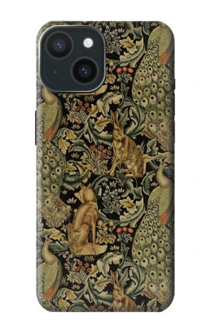 W3661 William Morris Forest Velvet Hard Case and Leather Flip Case For iPhone 15