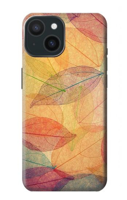 W3686 Fall Season Leaf Autumn Hard Case and Leather Flip Case For iPhone 15