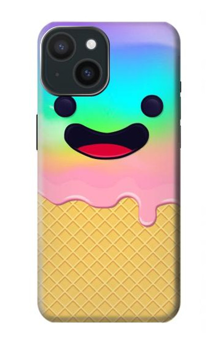 W3939 Ice Cream Cute Smile Hard Case and Leather Flip Case For iPhone 15