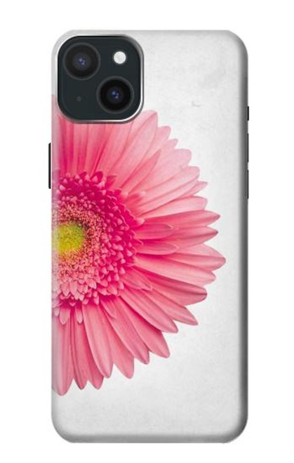 W3044 Vintage Pink Gerbera Daisy Hard Case and Leather Flip Case For iPhone 15 Plus