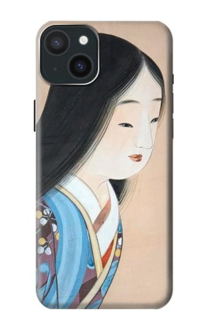 W3483 Japan Beauty Kimono Hard Case and Leather Flip Case For iPhone 15 Plus