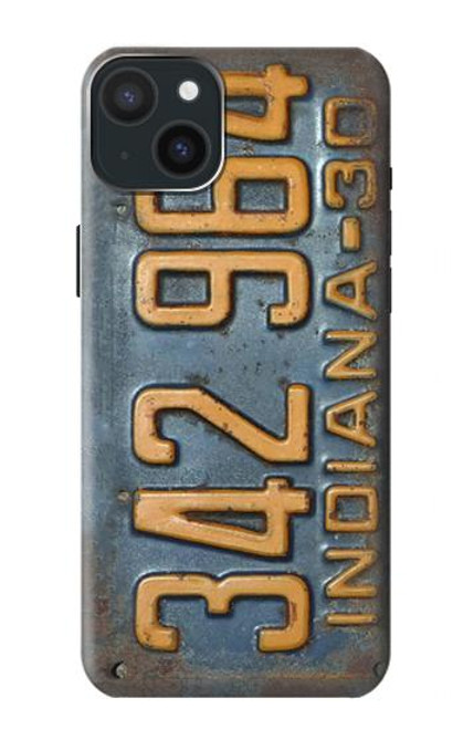 W3750 Vintage Vehicle Registration Plate Hard Case and Leather Flip Case For iPhone 15 Plus