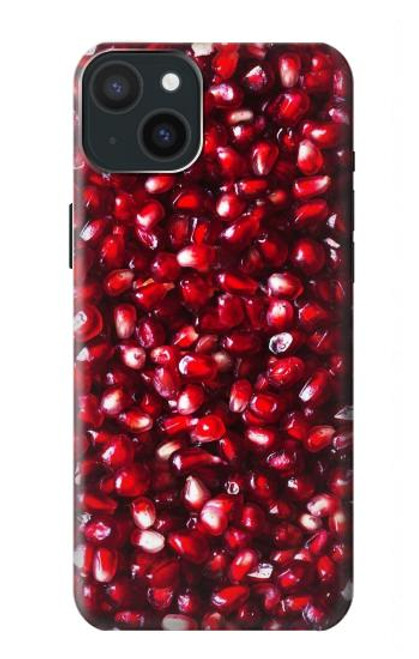 W3757 Pomegranate Hard Case and Leather Flip Case For iPhone 15 Plus