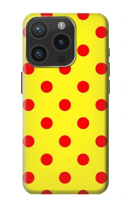 W3526 Red Spot Polka Dot Hard Case and Leather Flip Case For iPhone 15 Pro