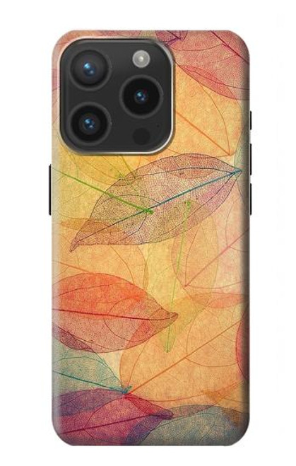 W3686 Fall Season Leaf Autumn Hard Case and Leather Flip Case For iPhone 15 Pro