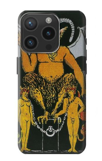 W3740 Tarot Card The Devil Hard Case and Leather Flip Case For iPhone 15 Pro