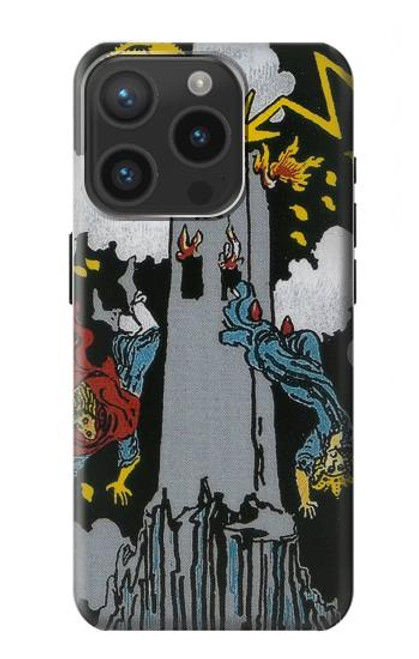 W3745 Tarot Card The Tower Hard Case and Leather Flip Case For iPhone 15 Pro