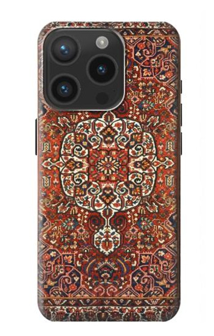 W3813 Persian Carpet Rug Pattern Hard Case and Leather Flip Case For iPhone 15 Pro