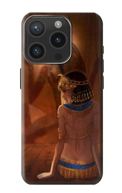 W3919 Egyptian Queen Cleopatra Anubis Hard Case and Leather Flip Case For iPhone 15 Pro