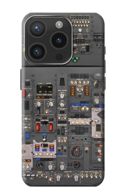 W3944 Overhead Panel Cockpit Hard Case and Leather Flip Case For iPhone 15 Pro