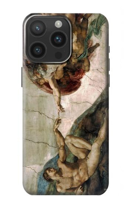 W0179 Michelangelo Creation of Adam Hard Case and Leather Flip Case For iPhone 15 Pro Max