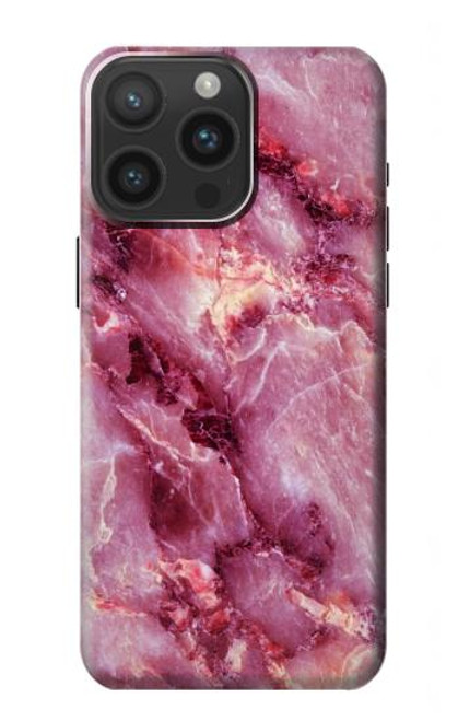 W3052 Pink Marble Graphic Printed Hard Case and Leather Flip Case For iPhone 15 Pro Max