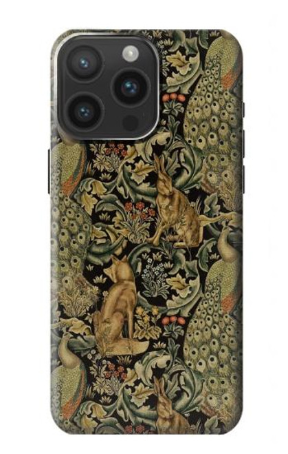 W3661 William Morris Forest Velvet Hard Case and Leather Flip Case For iPhone 15 Pro Max