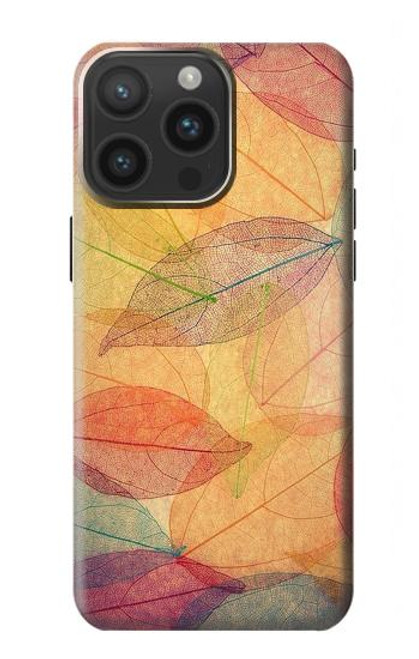 W3686 Fall Season Leaf Autumn Hard Case and Leather Flip Case For iPhone 15 Pro Max