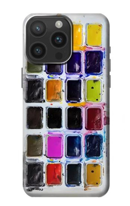 W3956 Watercolor Palette Box Graphic Hard Case and Leather Flip Case For iPhone 15 Pro Max