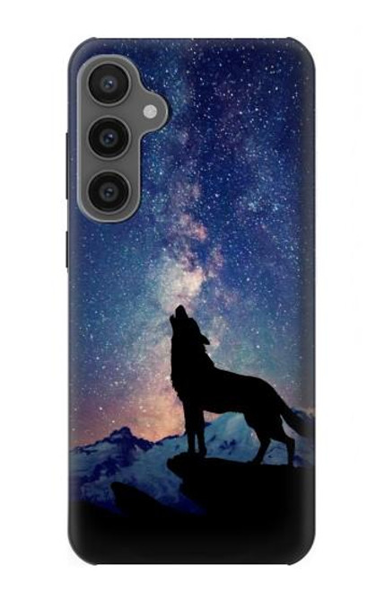 W3555 Wolf Howling Million Star Hard Case and Leather Flip Case For Samsung Galaxy S23 FE