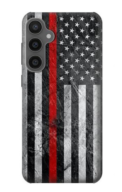 W3687 Firefighter Thin Red Line American Flag Hard Case and Leather Flip Case For Samsung Galaxy S23 FE