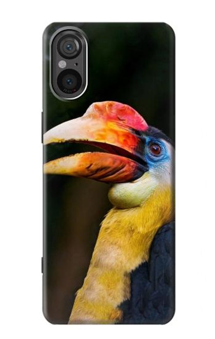 W3876 Colorful Hornbill Hard Case and Leather Flip Case For Sony Xperia 5 V