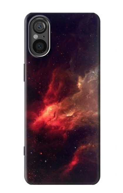 W3897 Red Nebula Space Hard Case and Leather Flip Case For Sony Xperia 5 V