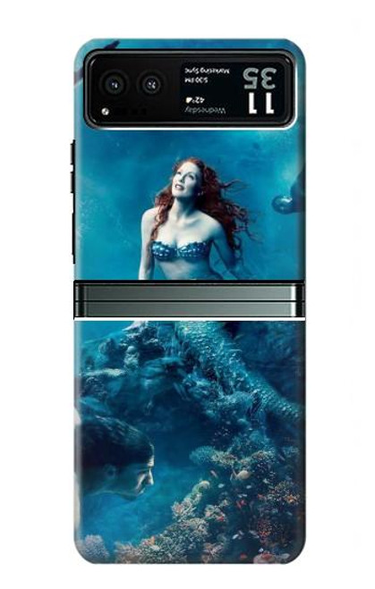 W0899 Mermaid Hard Case and Leather Flip Case For Motorola Razr 40