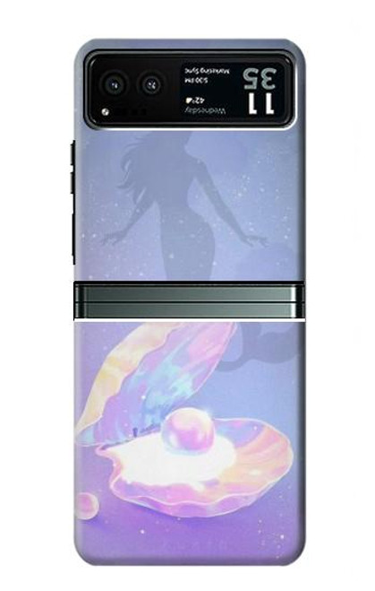 W3823 Beauty Pearl Mermaid Hard Case and Leather Flip Case For Motorola Razr 40