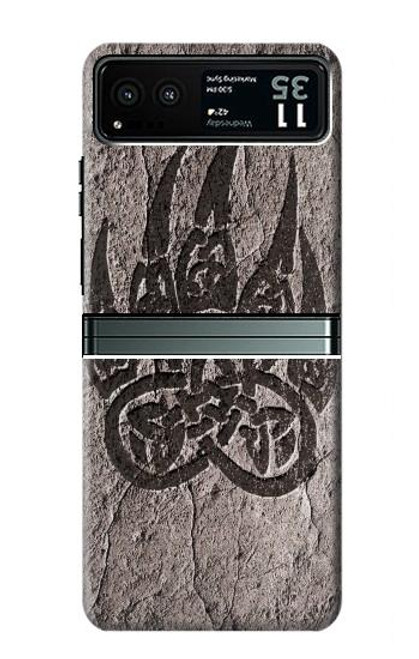 W3832 Viking Norse Bear Paw Berserkers Rock Hard Case and Leather Flip Case For Motorola Razr 40