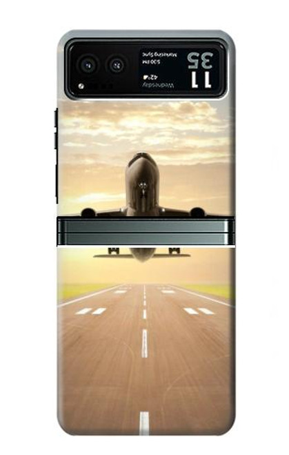 W3837 Airplane Take off Sunrise Hard Case and Leather Flip Case For Motorola Razr 40