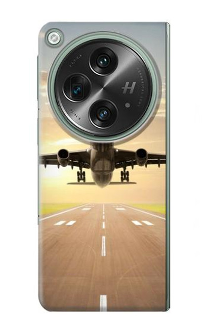 W3837 Airplane Take off Sunrise Hard Case and Leather Flip Case For OnePlus OPEN