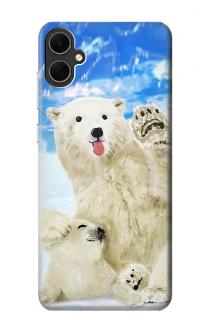 W3794 Arctic Polar Bear and Seal Paint Hard Case and Leather Flip Case For Samsung Galaxy A05