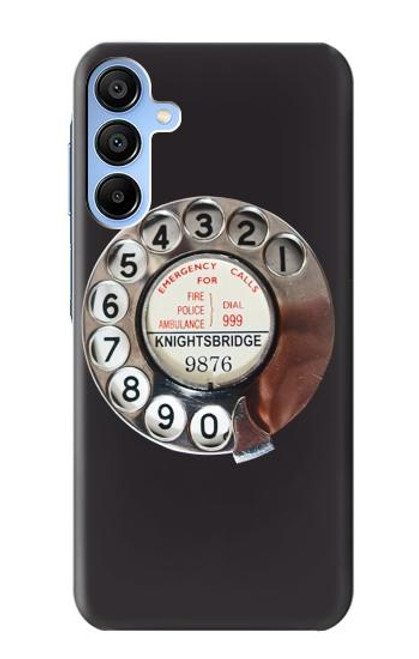 W0059 Retro Rotary Phone Dial On Hard Case and Leather Flip Case For Samsung Galaxy A15 5G