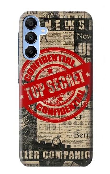 W3937 Text Top Secret Art Vintage Hard Case and Leather Flip Case For Samsung Galaxy A15 5G