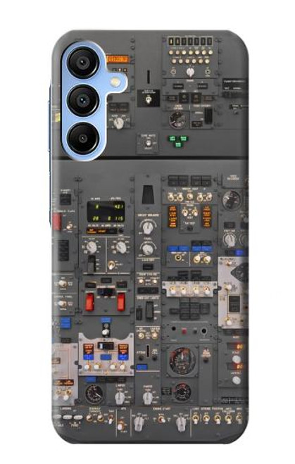 W3944 Overhead Panel Cockpit Hard Case and Leather Flip Case For Samsung Galaxy A15 5G